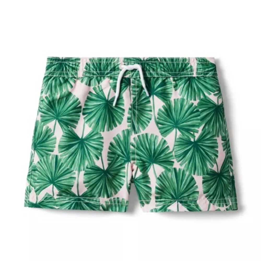 Janie and Jack Boys Recycled Polite Palm Swim Trunk NWT